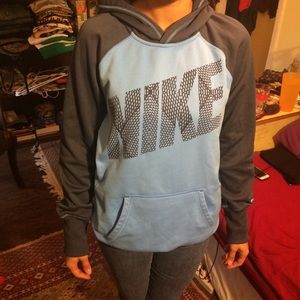 Nike Thermafit Hoodie XL Carolina Blue Navy Swoosh