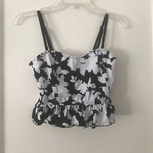 High wasted bikini peplum top