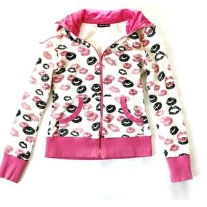 HP! Heatherette Lipstick Zip Up Sweatshirt