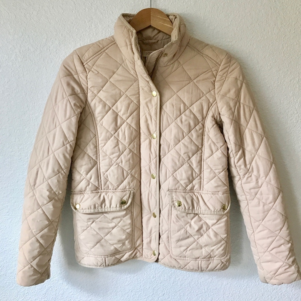 J.Crew Quilted Puffer Jacket Bisque Tan XS