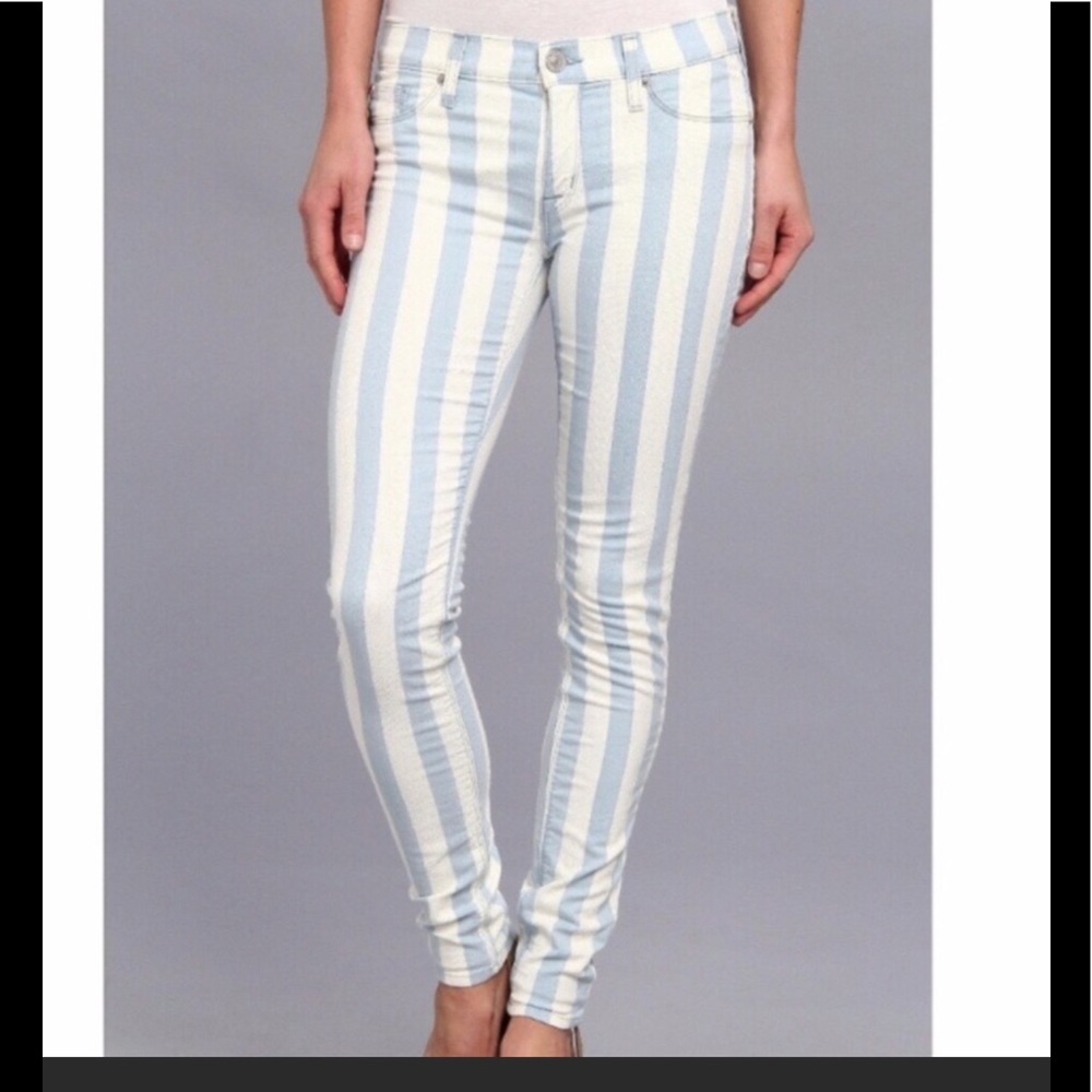 Stripe Hudson Skinny Jeans NWOT