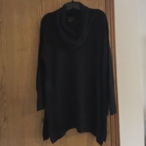 Tahari Long Sleeve Black Cowl-neck Tunic Sweater