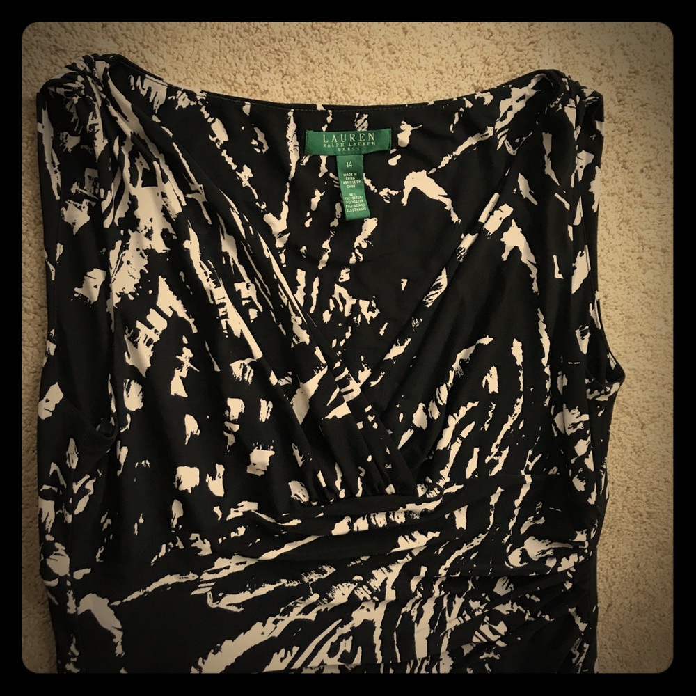 NEW Lauren Ralph Lauren black and white mini dress