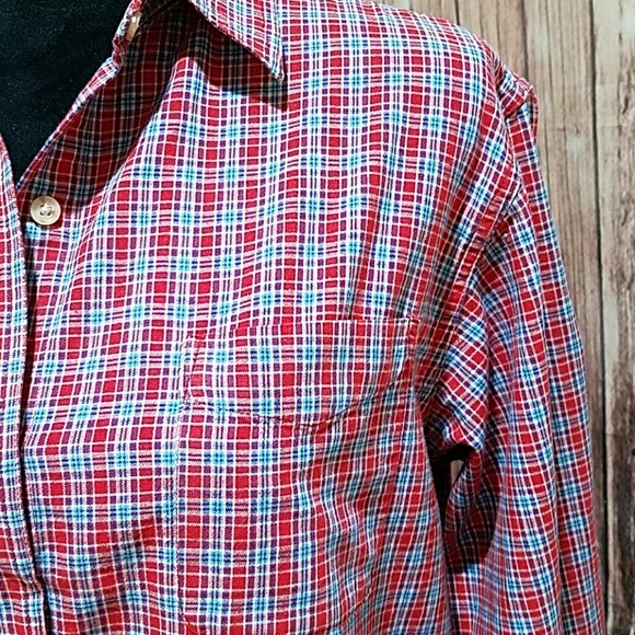 🔖LA FORM red & blue plaid shirt - Picture 3 of 8