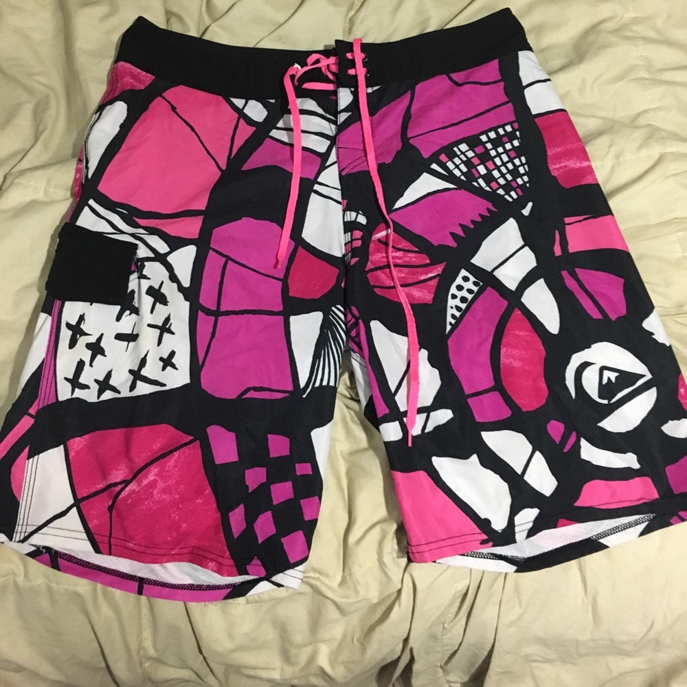 Quicksilver board shorts pink floral print