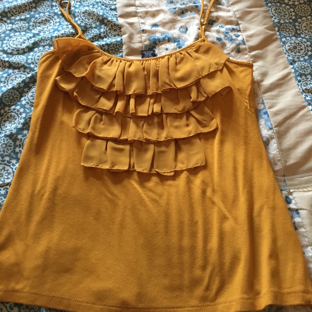 Front ruffle tank top