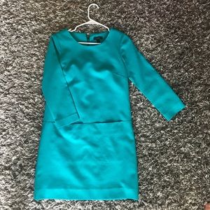 j.crew teal wool dress
