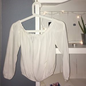 Off the shoulder white top