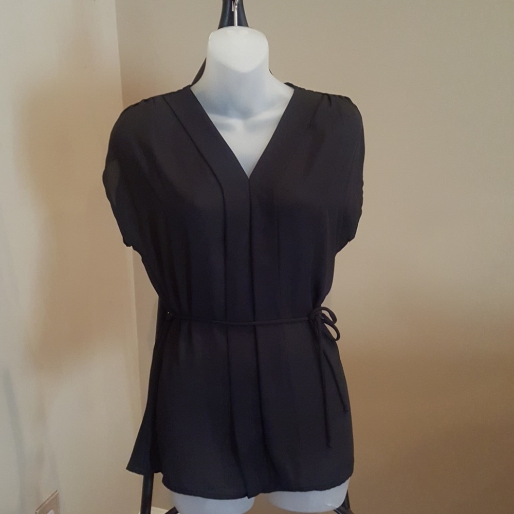 Black vneck Blouse/ NWOT