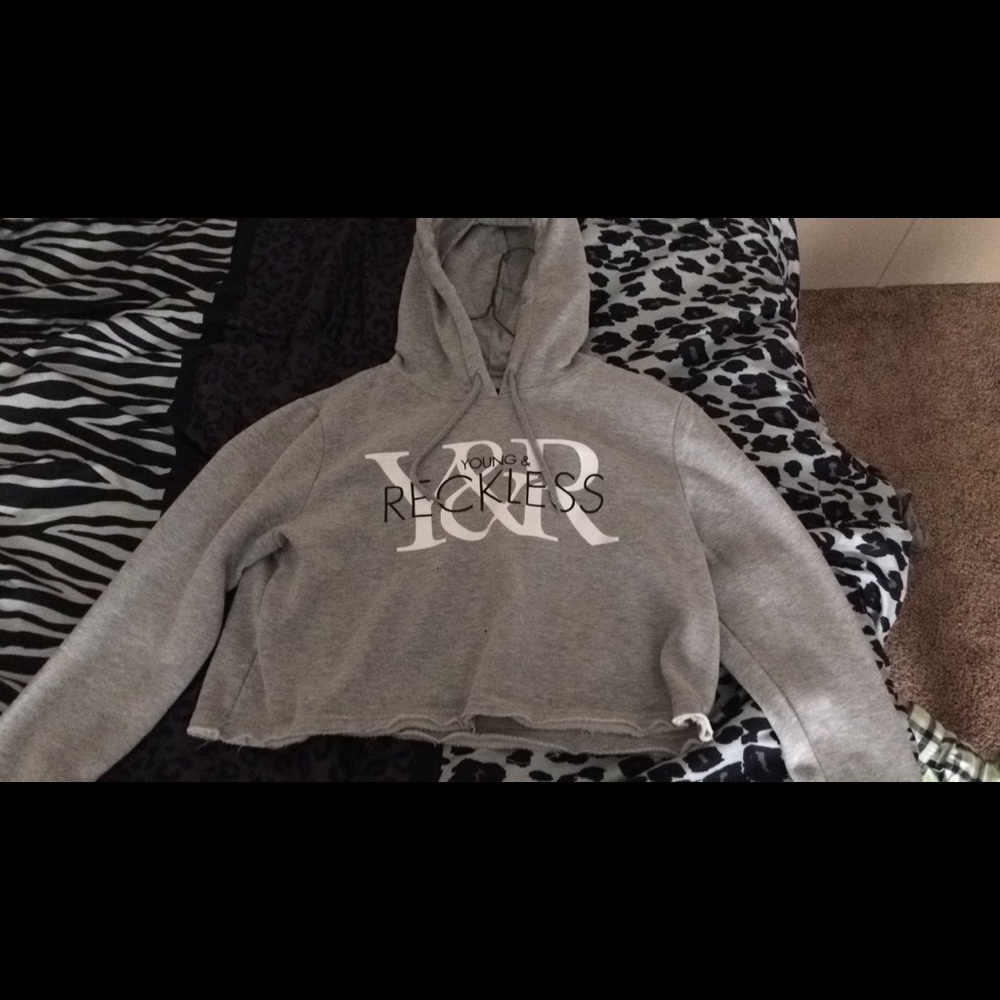 Young and reckless cropped hoodie