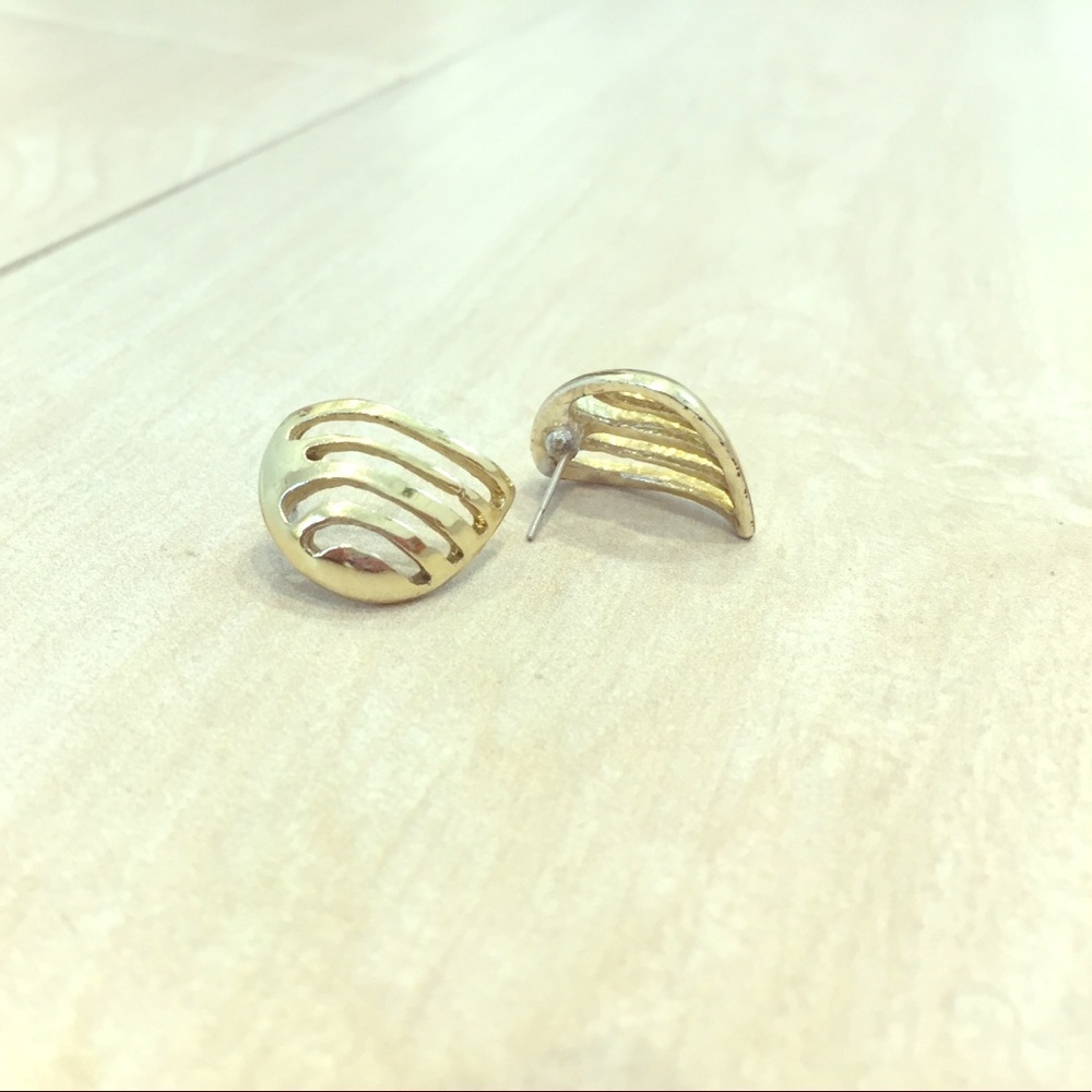 Vintage Gold slit earrings