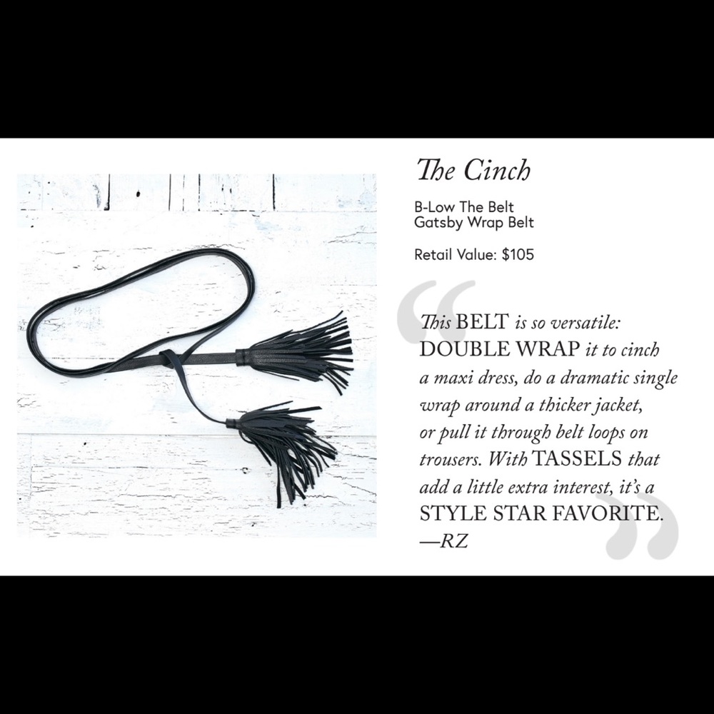 Black Leather Tassel Belt