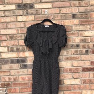 Rebecca Taylor Black & White Polka Dot Silk Dress