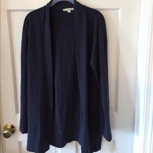 Boden 100% Cashmere Navy Long Open Cardigan