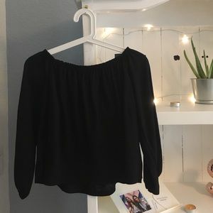 Off the should black shirt