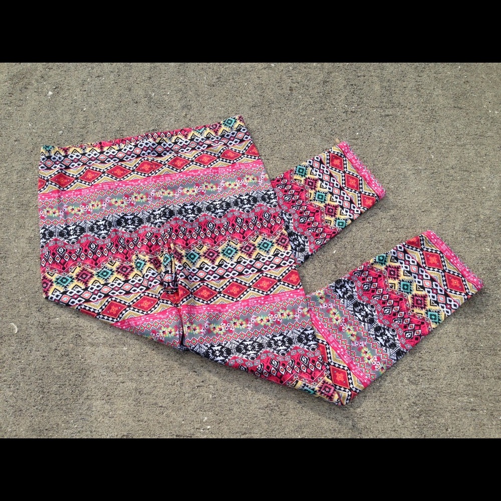 Girls large Aztec leggings