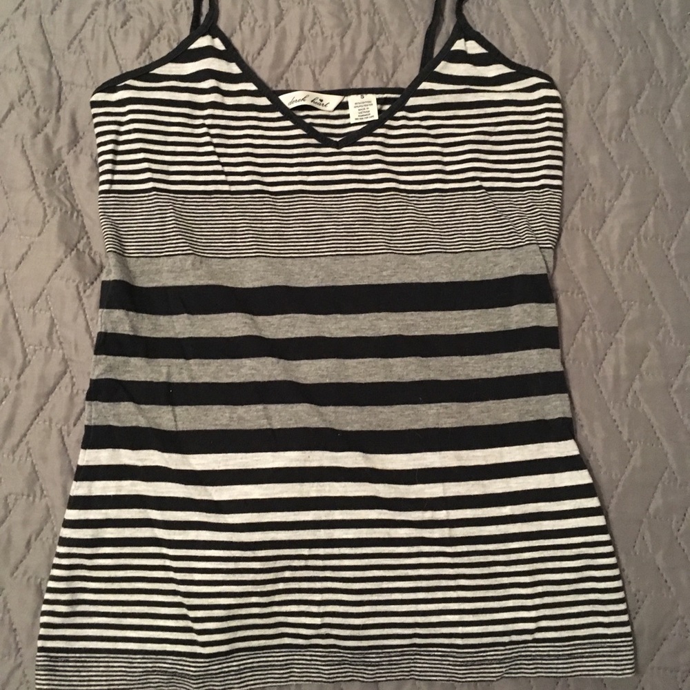 NWOT black and white striped tank top