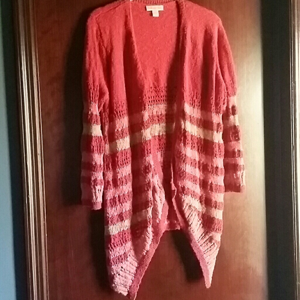 Coldwater Creek coral tan sweater  SZ L