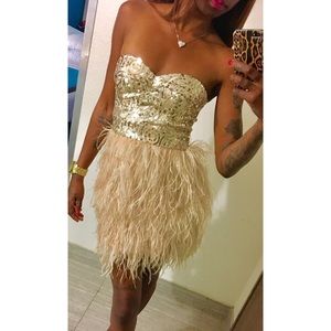 Bebe feather dress