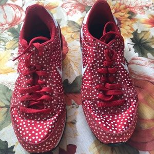 Red Nike’s with white polka dots