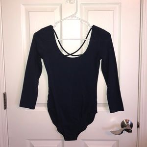 Navy Scoop Neck Bodysuit