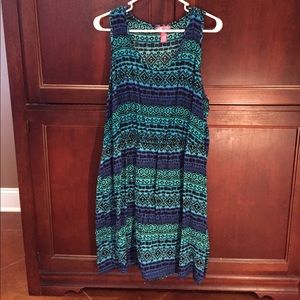 Sleeve-less aqua tunic