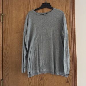 Zara Gray Long Sleeve Crew Neck Sweater