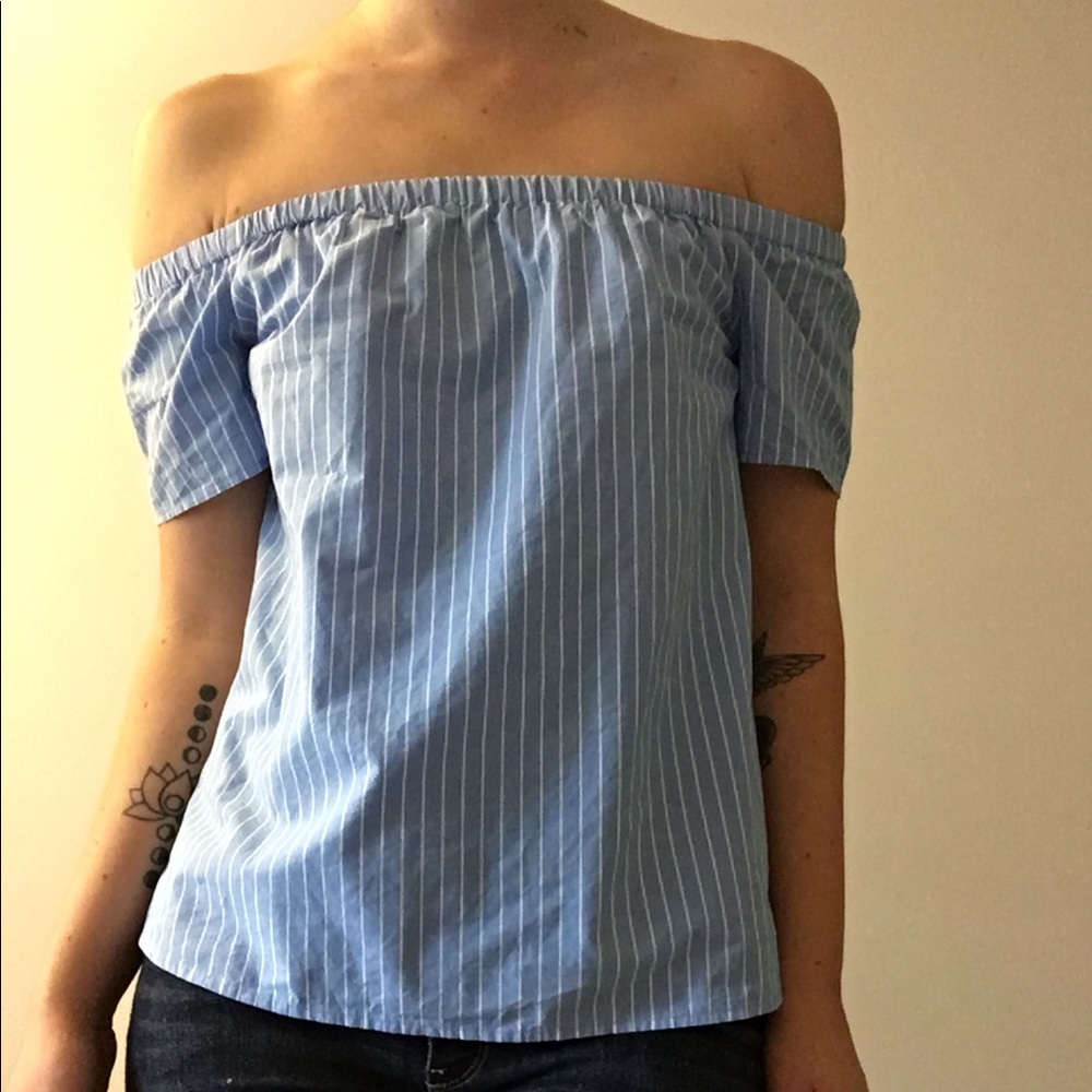 Striped Off The Shoulder Top