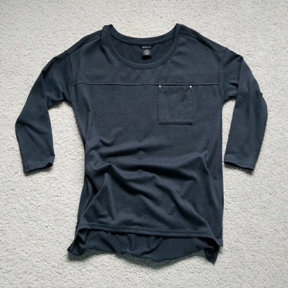 Calvin Klein navy blue shirt w/ chest pocket