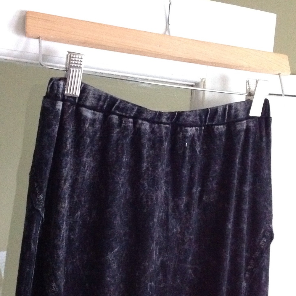 Acid wash black maxi skirt