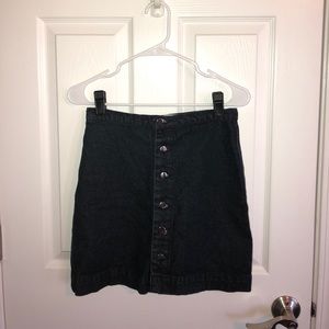 Black High Waisted Denim Skirt