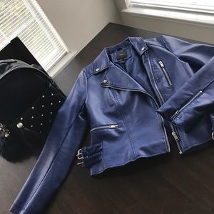 Royal Blue Moto Jacket from “Forever 21”