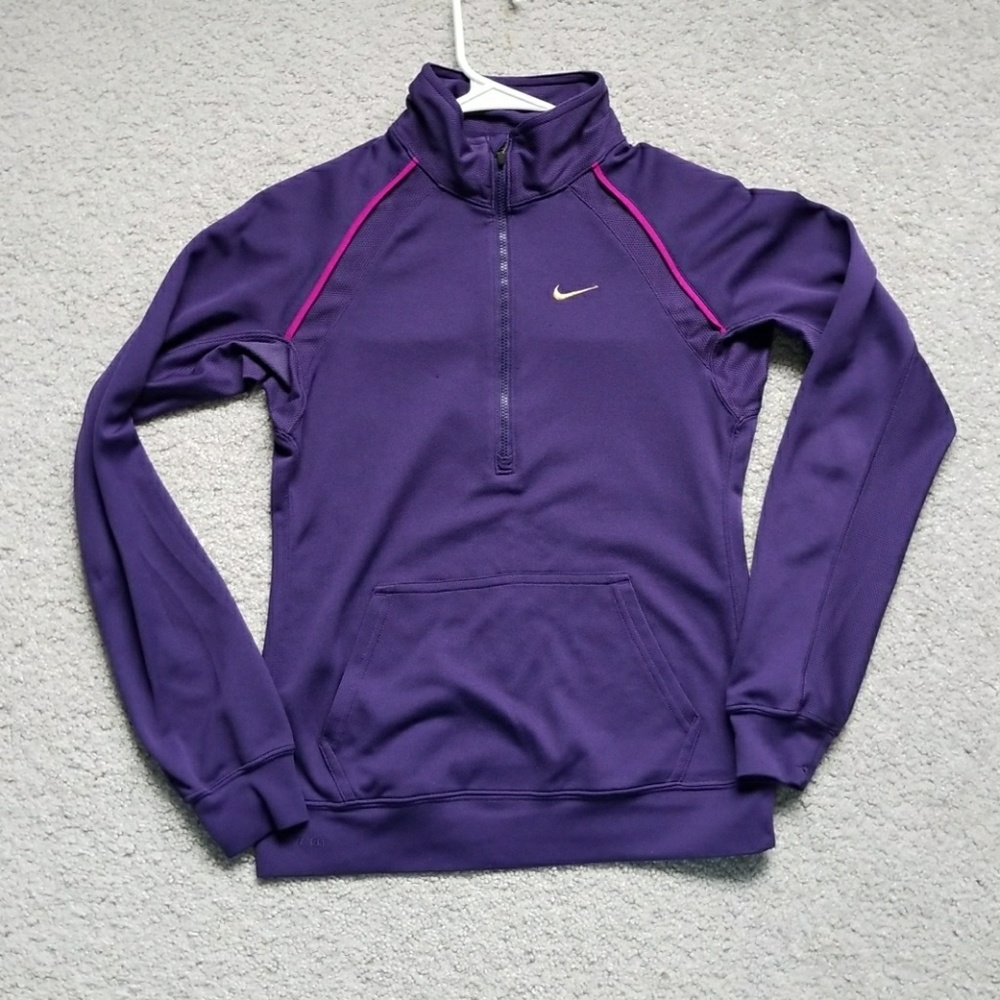 Nike purple dri-fit 1/4 zip sweater