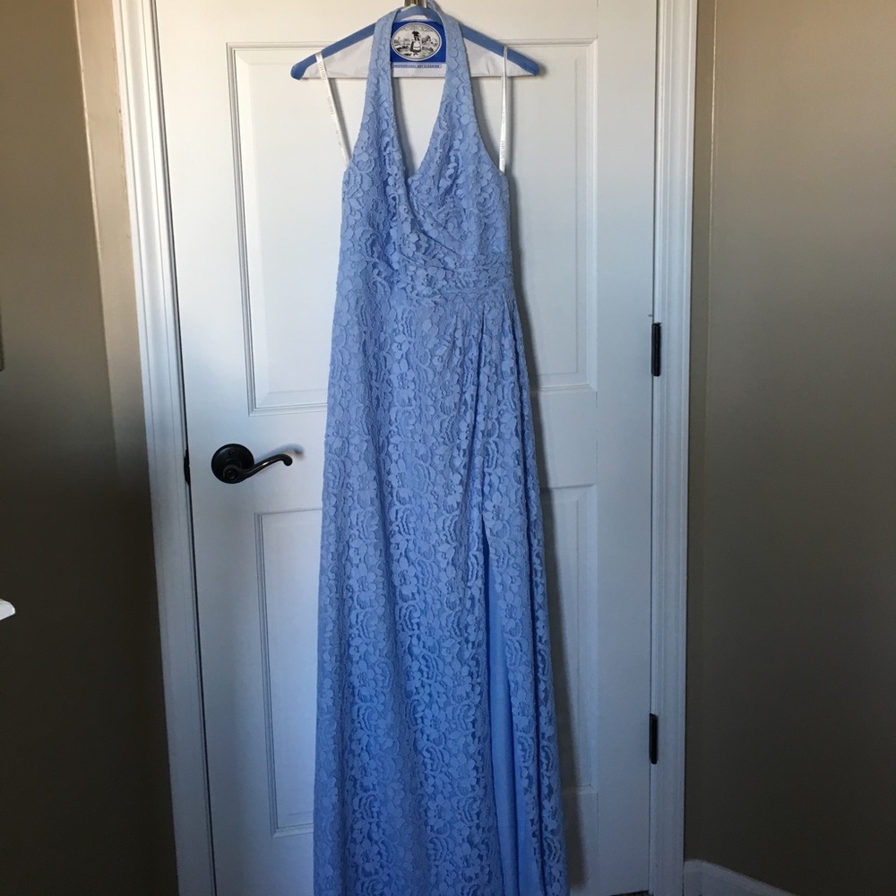 Davids bridal ICE BLUE lace dress!!