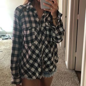 FREE PEOPLE black&white flannel XS