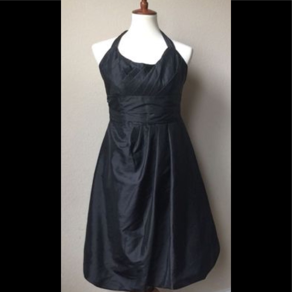 Short black halter top Bridesmaid dress