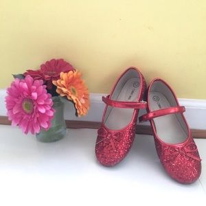 Cherokee Girl Glitter Red Shoes Size 12