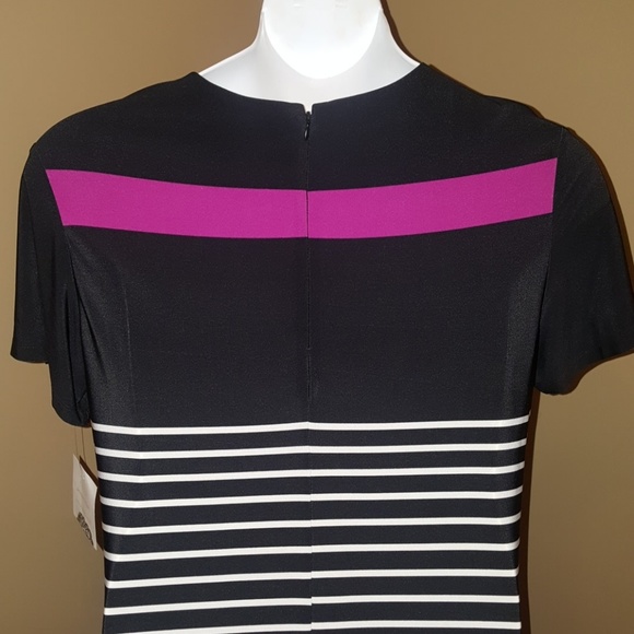 Women's  Navy blue and white striped Dress - Picture 3 of 3