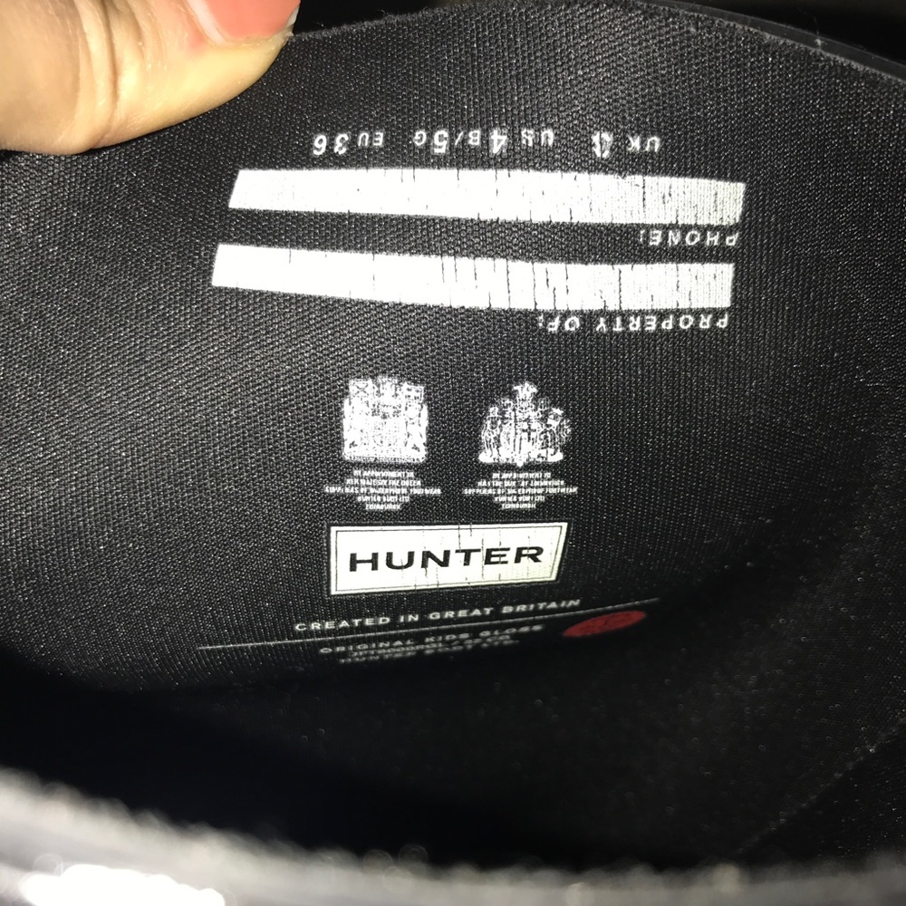Black glossy hunter boots