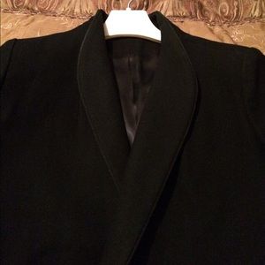 Classic full length black wool coat