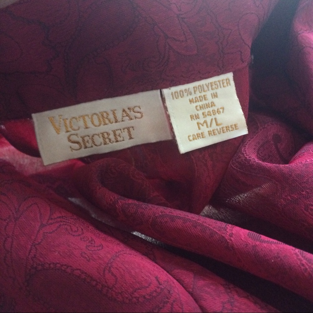 RARE Vintage VS Sleep Top Kimono Robe M/L Red