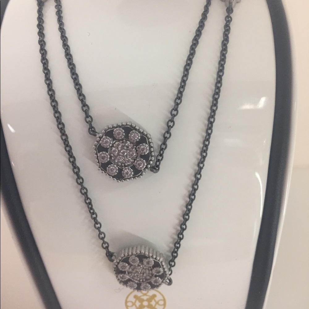 Freida Rothman Sterling silver & cz necklace .