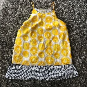 Anthropologie layered lemon halter top