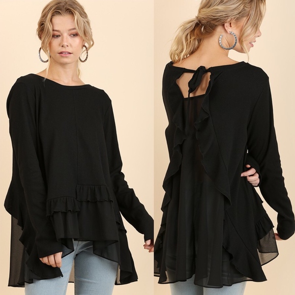 LAST! Ruffle Back Chiffon Tunic - Picture 2 of 3