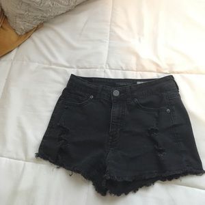 High waisted black shorts
