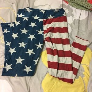 Lula Roe American Flag TC leggings