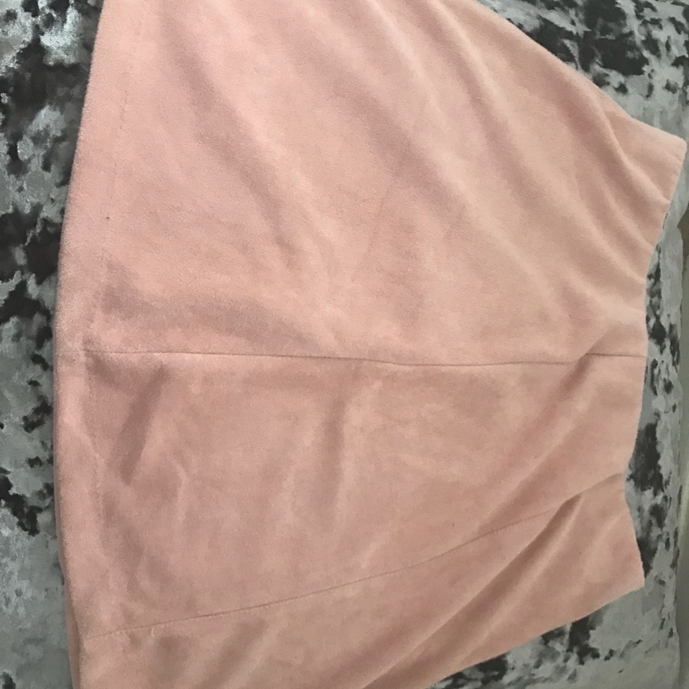 Pink suede flowy skirt from Brandy Melville