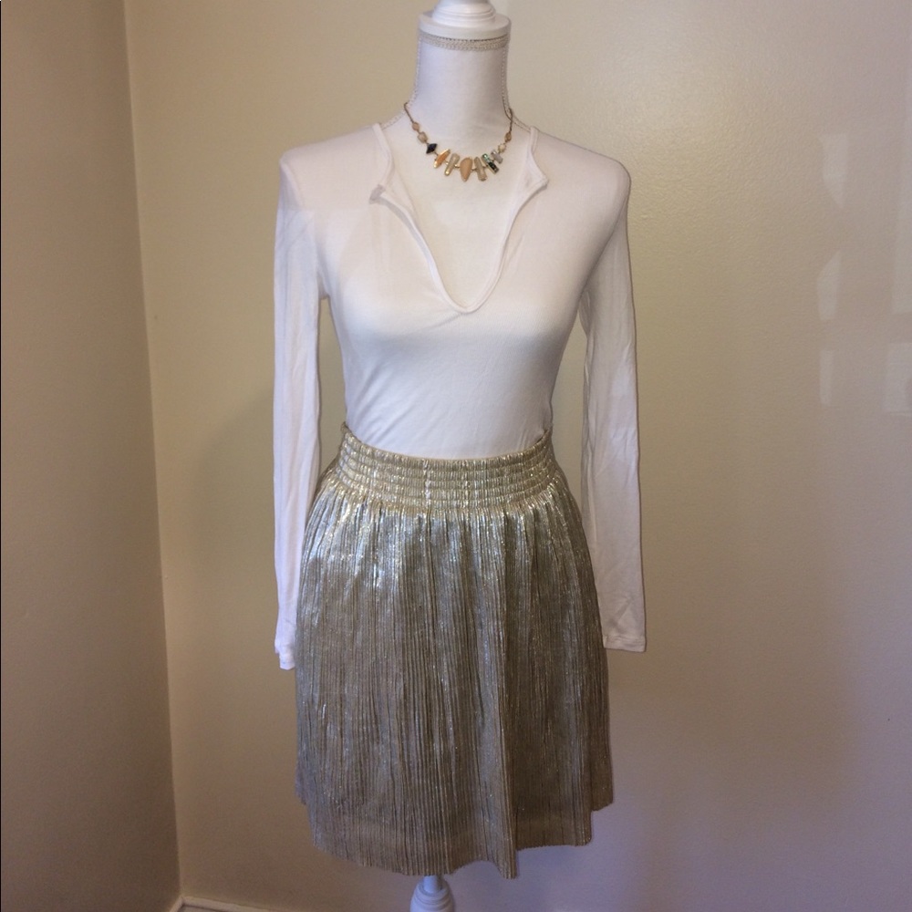 ✨Pleated Metallic Skirt✨