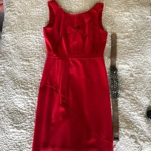 Red BCBG dress and belt