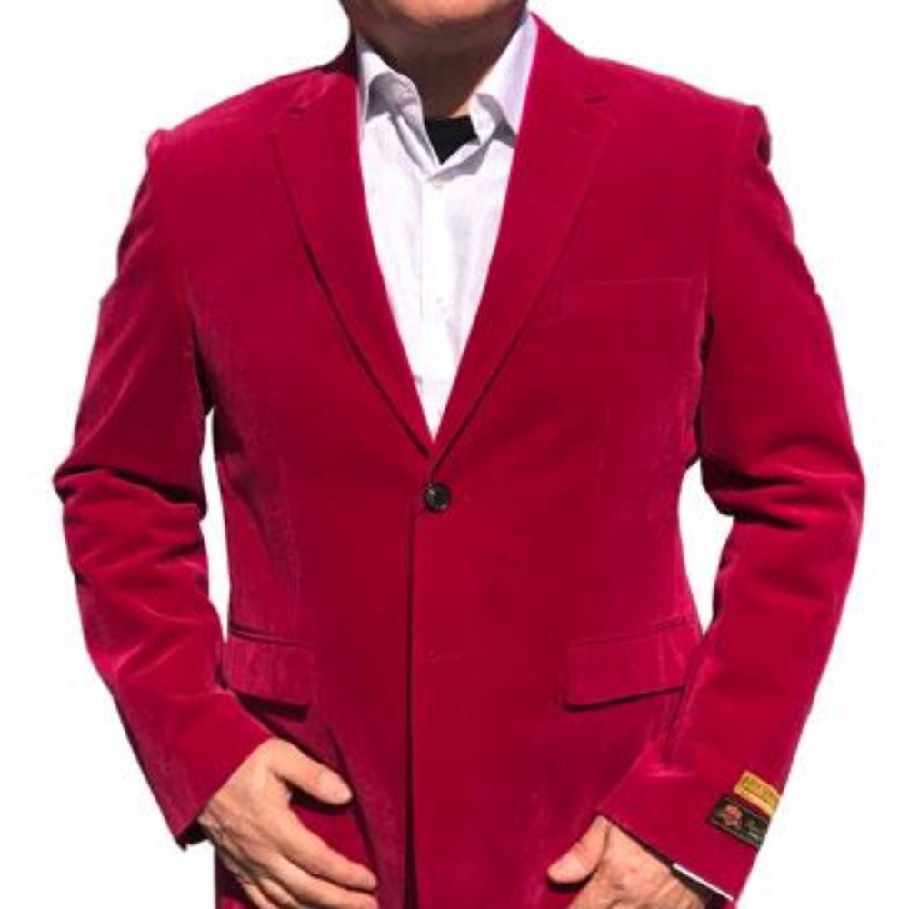 2-Button Blazer In Fuchsia Pink with Notch Lapel